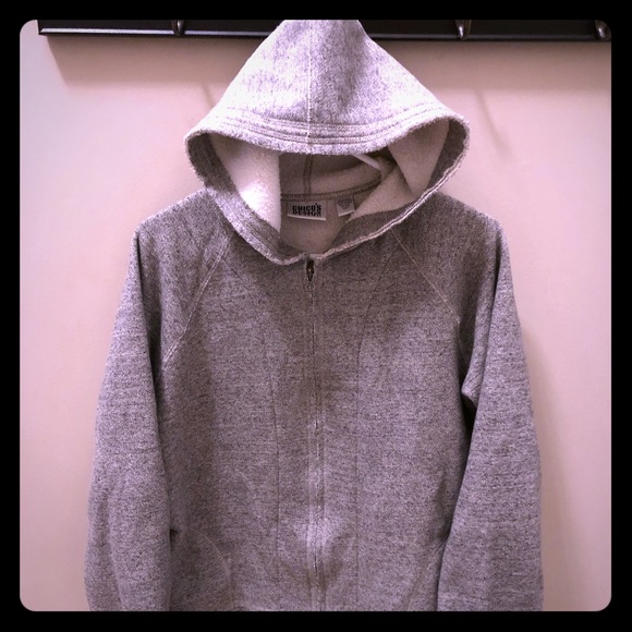 Chico's Tops - Chico’s Raw Edge Sweatshirt Cardigan Hoodie 3 Gray